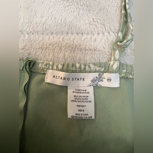 🌿 Altar’d State Mini Dress - Light Green Floral - Adjustable Straps - Pockets - Picture 8 of 10